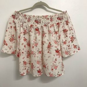 NWOT Off The Shoulders Floral Shirt
